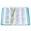 Biblia Compacta con Letra Grande 11 puntos RV1960, imit piel flores turquesa con canto floral - Imagen 2