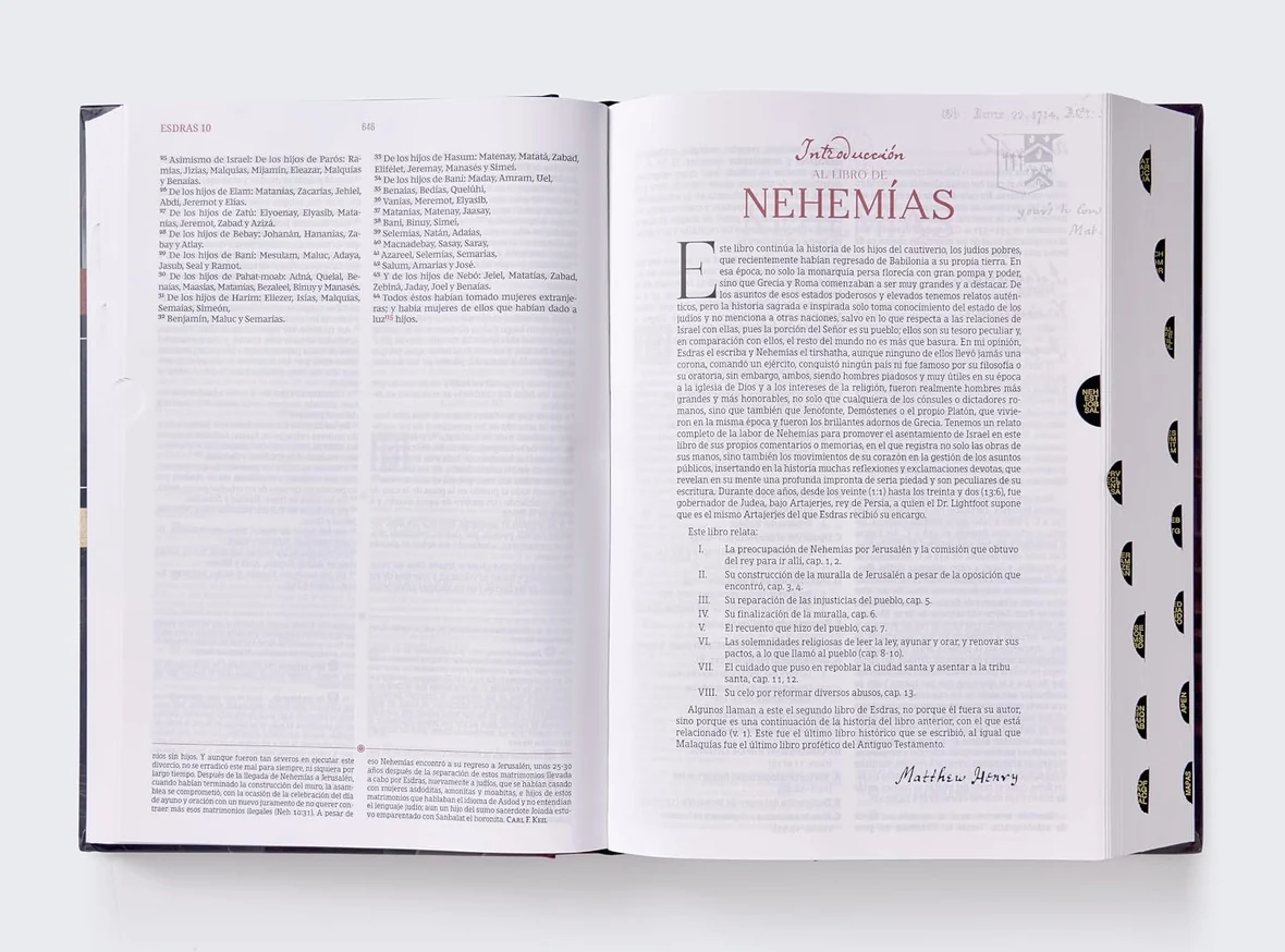 Biblia de estudio Matthew Henry y legado cristiano RVR , Tapa dura, con índice - Imagen 2