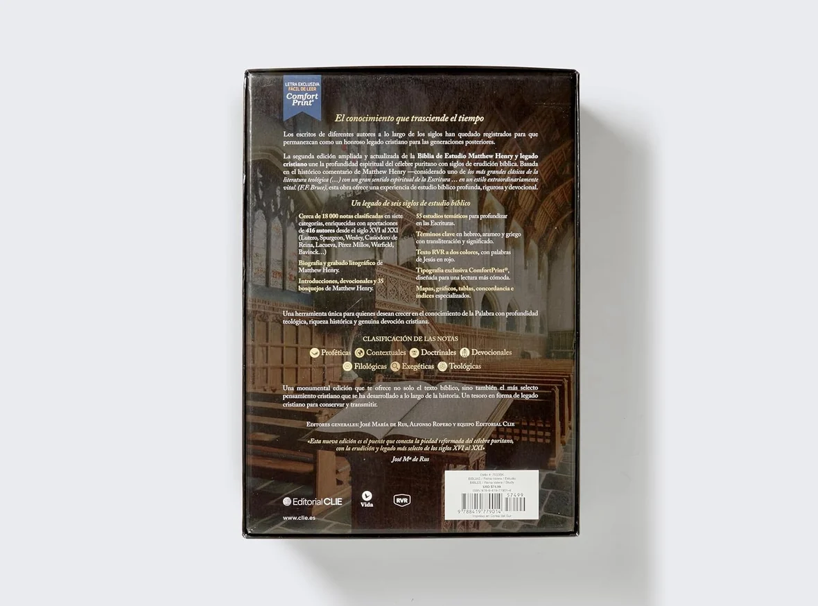 Biblia de estudio Matthew Henry y legado cristiano RVR , Piel negro - Imagen 6