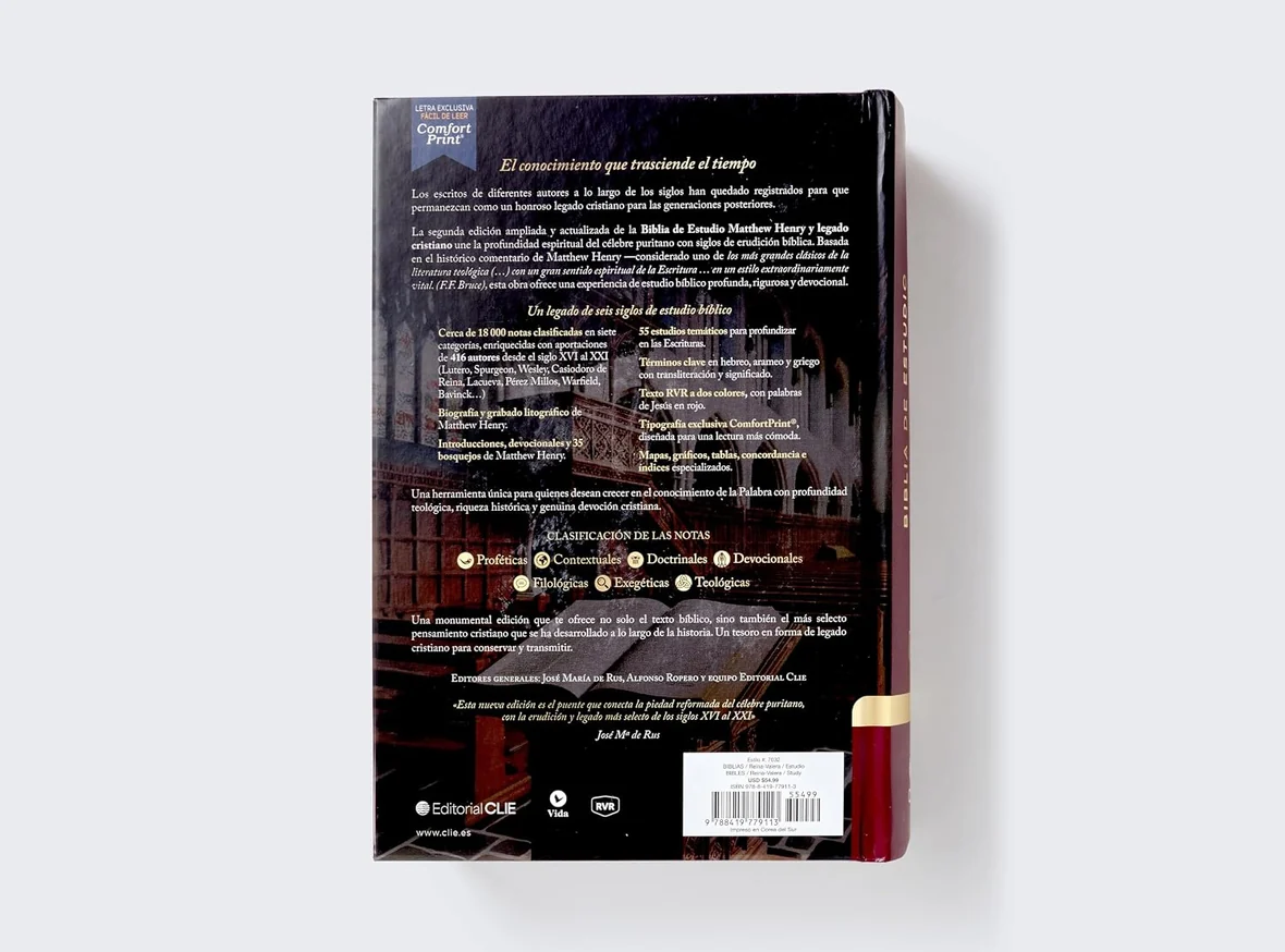 Biblia de estudio Matthew Henry y legado cristiano RVR , Tapa dura - Imagen 6