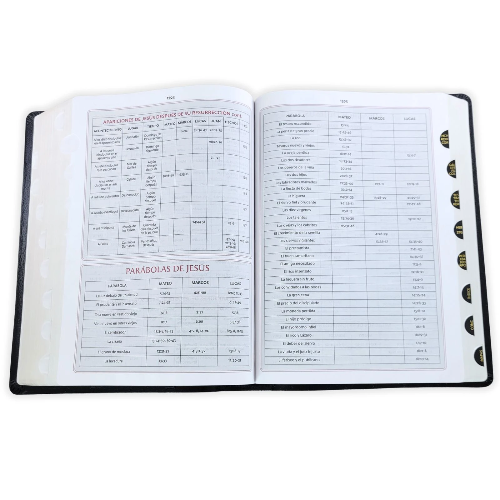 Biblia de Estudio de la Vida Plena RV1960, piel fabricada, negro con índice - Imagen 3