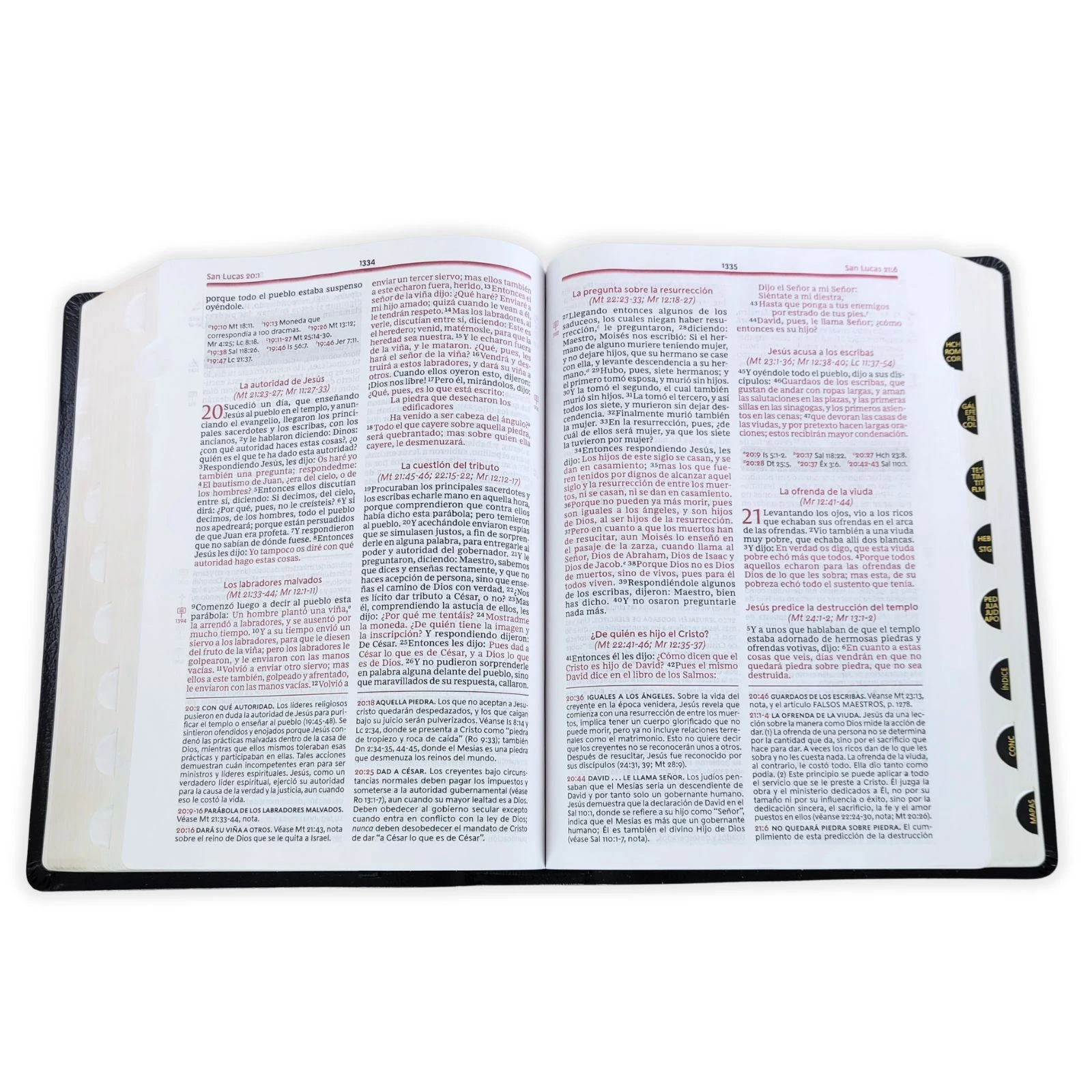 Biblia de Estudio de la Vida Plena RV1960, piel fabricada, negro con índice - Imagen 4