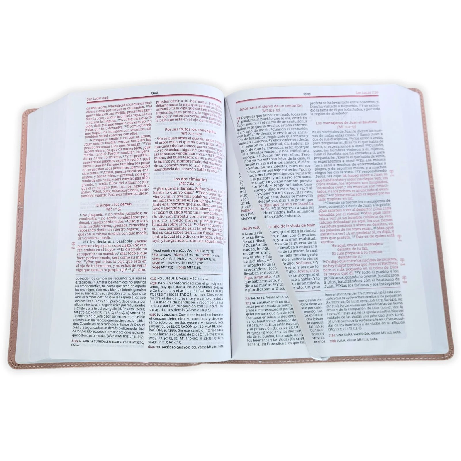Biblia de Estudio de la Vida Plena RV1960, imit piel , oro rosa - Imagen 3