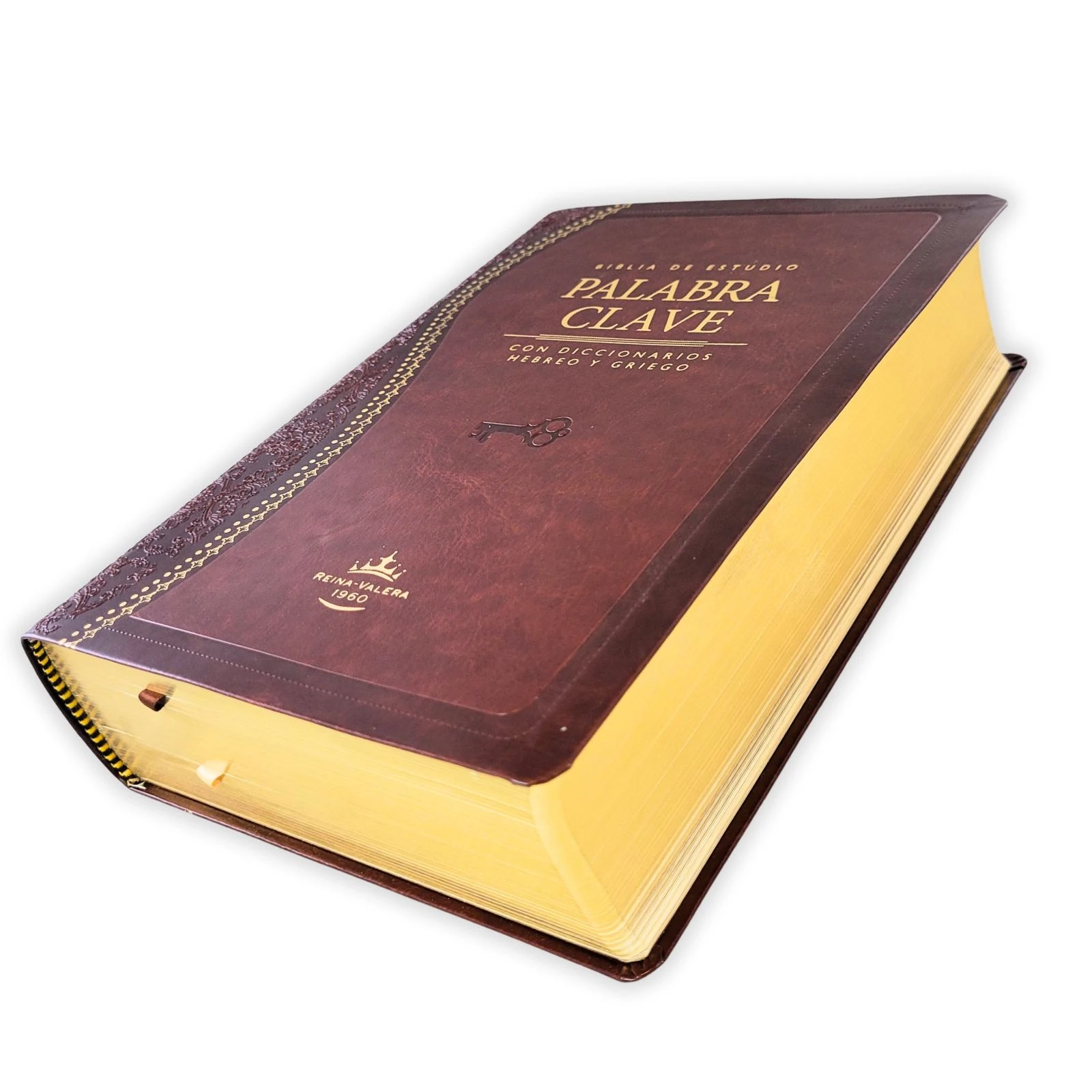 Biblia de Estudio Palabra Clave RV1960, con diccionario Strong en hebreo y griego, imit. piel, vino y marrón - Imagen 6
