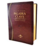 Biblia de Estudio Palabra Clave RV1960, con diccionario Strong en hebreo y griego, imit. piel, vino y marrón