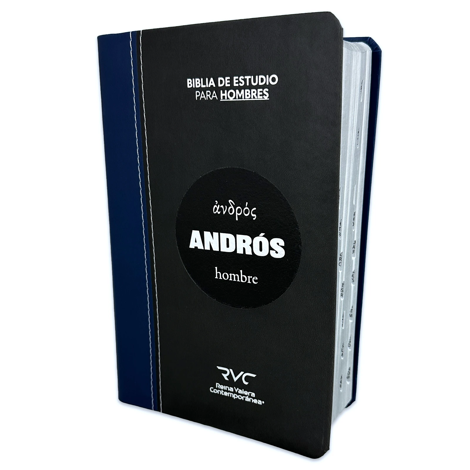 Biblia de Estudio para Hombres Reina-Valera Contemporánea Andros, imit. piel con índice