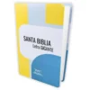 Biblia con Letra Gigante 15 puntos Reina-Valera Contemporánea, Imit Piel Azul y Amarillo