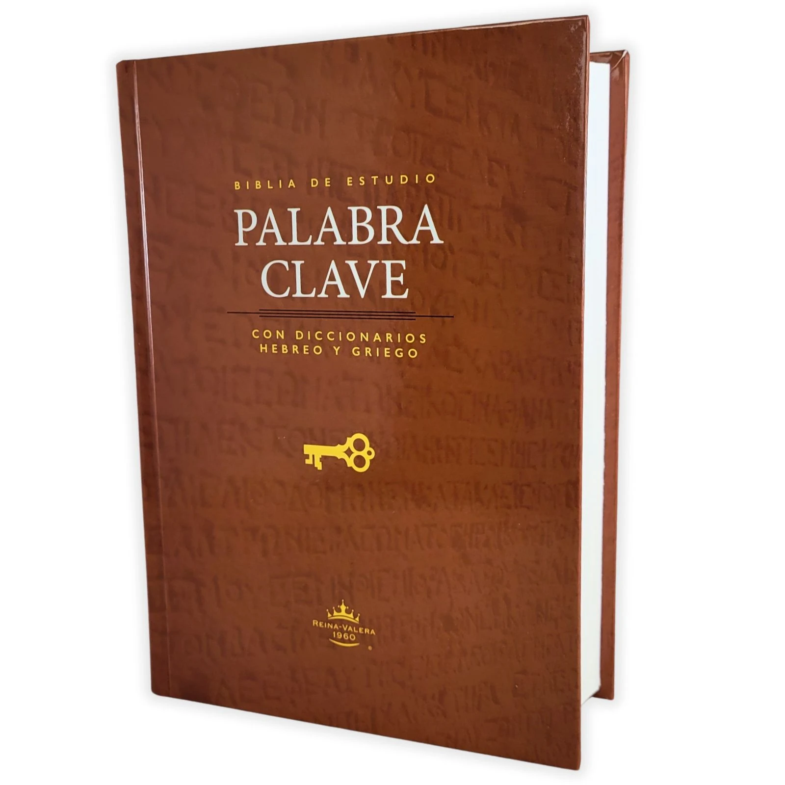 Biblia de Estudio Palabra Clave RV1960, con diccionario Strong en hebreo y griego, tapa dura, café