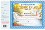 Certificado de Bautismo en Agua, paquete de 15 certificados, cascada