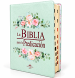 Biblia para la Predicación Letra Grande para Mujer RV1960 Imit Piel Floral con Indice