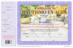 Certificado de Bautismo en Agua, paquete de 15 certificados, fondo marino