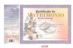 Certificado de Matrimonio, paquete de 15 certificados, lila