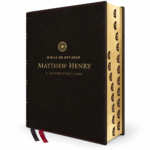 Biblia de estudio Matthew Henry y legado cristiano RVR, Piel negro , con índice