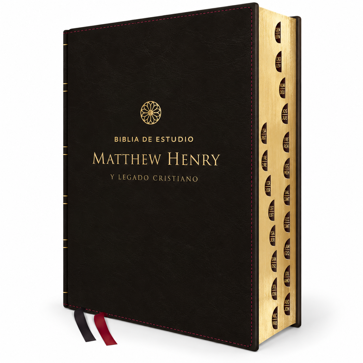Biblia de estudio Matthew Henry y legado cristiano RVR, Piel negro , con índice