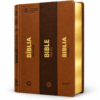 Biblia Trilingue Español, Inglés y Portugués – RVC Imitacion Piel Marron duo Tone