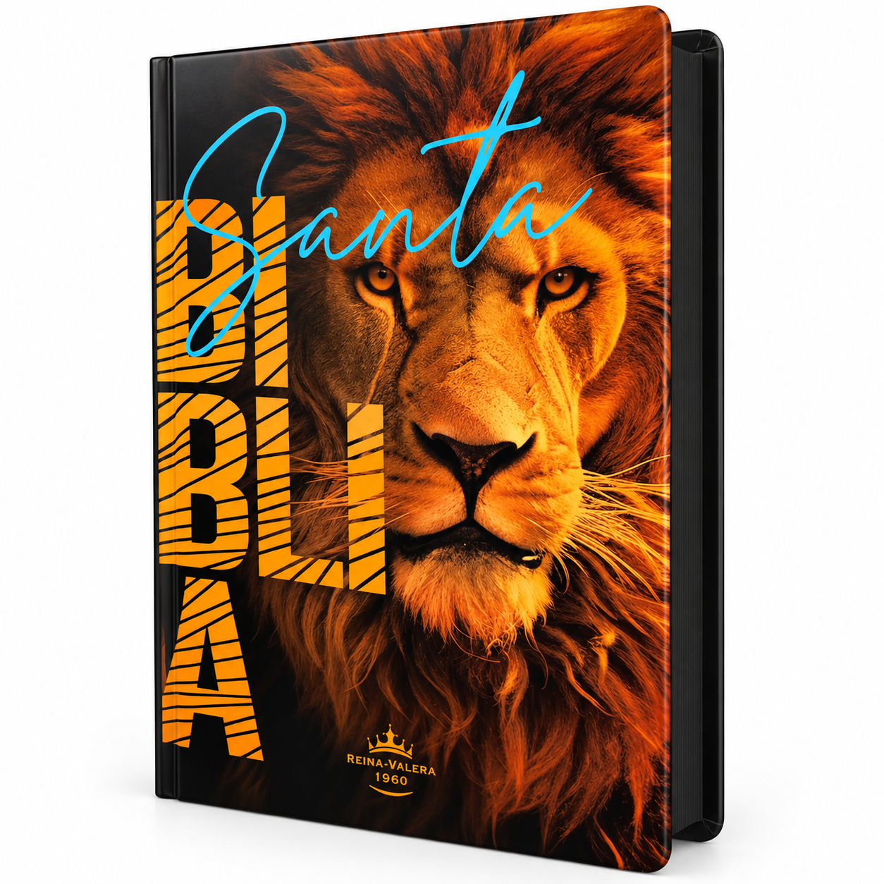 Biblia Letra Grande RV1960, Tapa Dura León de Judá, Naranja
