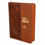 Biblia Compacta Letra Grande RV1960, Imit Piel Corona Café con Cierre e Índice