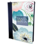 Biblia Super Gigante 19 Puntos RV1960 Imi Piel Azul Floral con Cierre e Index