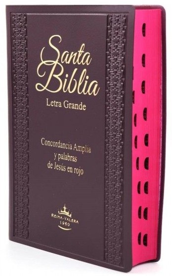 Biblia Letra Grande Concordancia Amplia RV1960, Manual Tapa Vinilo, Vino con Indice
