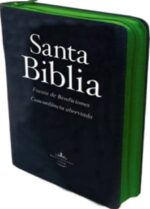 Biblia de Promesas Reina Valera 1960 Tela Jean con Cierre Verde Concordancia e Indice