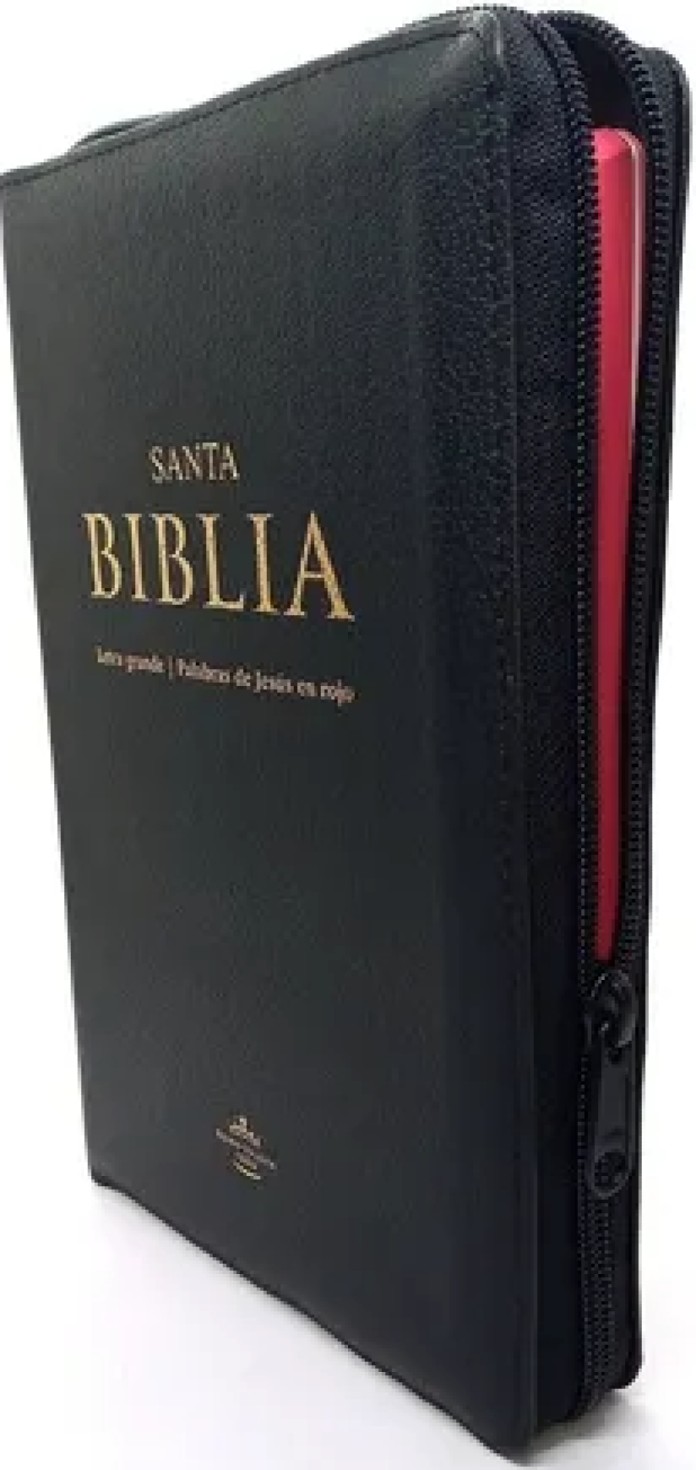 Biblia De Letra Grande Reina 1960 Tamaño Manual Con Cierre Imitación Piel 12 Puntos Canto Rojo