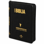 Santa Biblia RVR 1960 Herramientas de Liderazgo Según El Modelo Bíblico Imitación Piel Negro con Cierre e Index