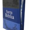 Biblia Letra Grande con Cierre RV1960, Manual Imitación Piel, Azul y Gris con Indice