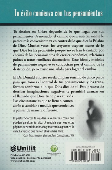 Controla tus Pensamientos - Edición Bolsillo- Tapa Blanda – Donald Dr. Shorter - Imagen 10