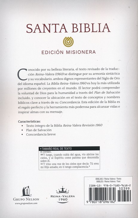 Biblia RVR 1960 Edición Misionera - Tapa Blanda - Imagen 9