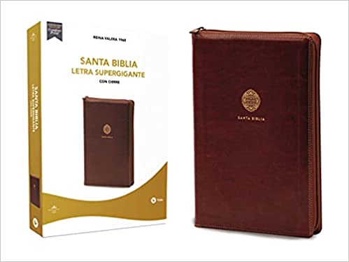 Santa Biblia RVR60 - Letra Super Gigante - Imitación Piel Café con Cierre - Imagen 2