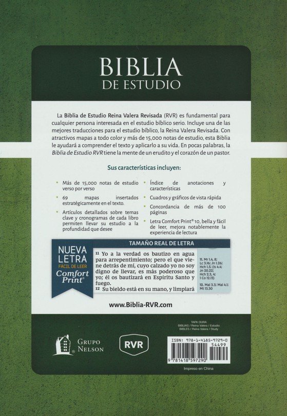 Santa Biblia de Estudio Reina Valera Revisada - Tapa Dura - Imagen 9