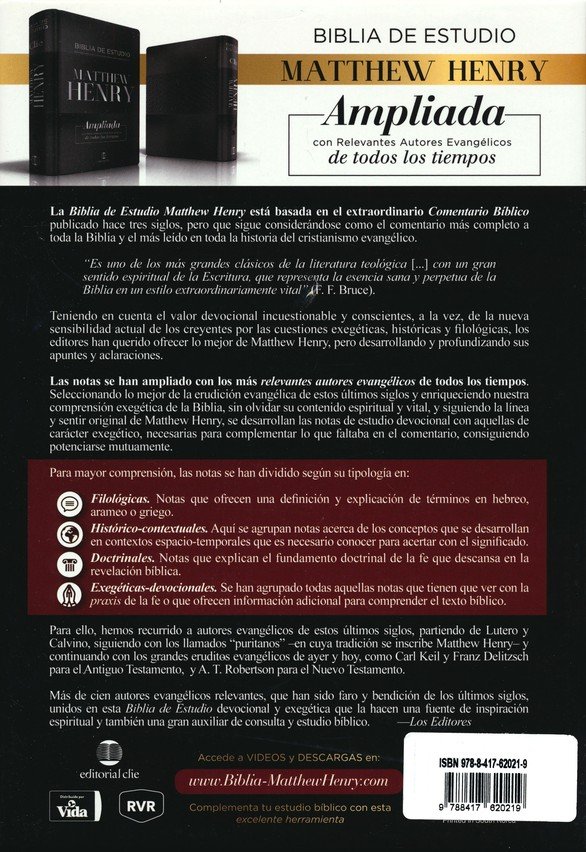 RVR Biblia Estudio Matthew Henry - Piel Fabricada Negra - Index - Imagen 10