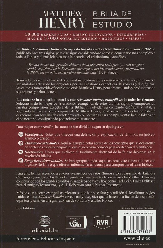 RVR Biblia Estudio Matthew Henry - Tapa Dura - Imagen 9