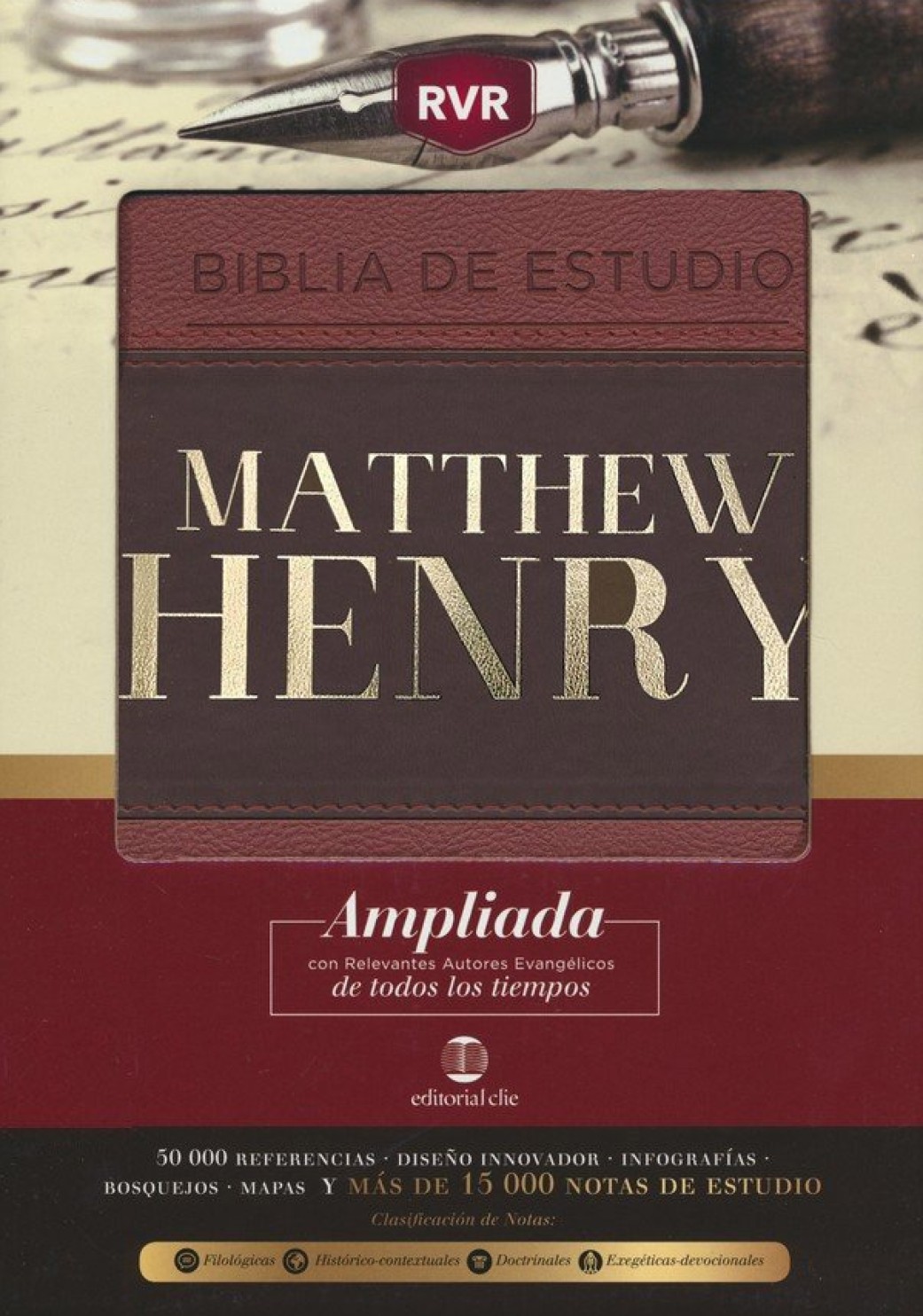 RVR Biblia de Estudio Matthew Henry, Imitación Piel, Clásica - Café