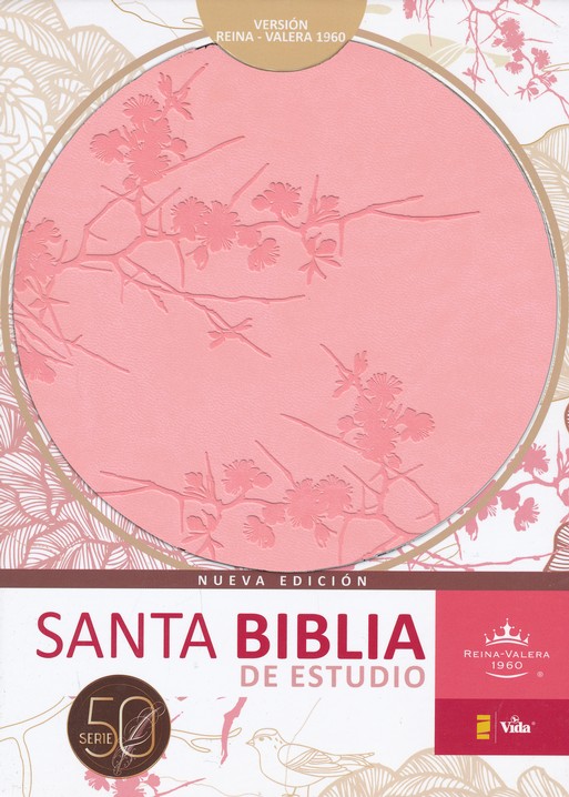 Biblia de Estudio RVR 1960 Serie 50, Imitación Piel Duo Tono Rosado - Imagen 2