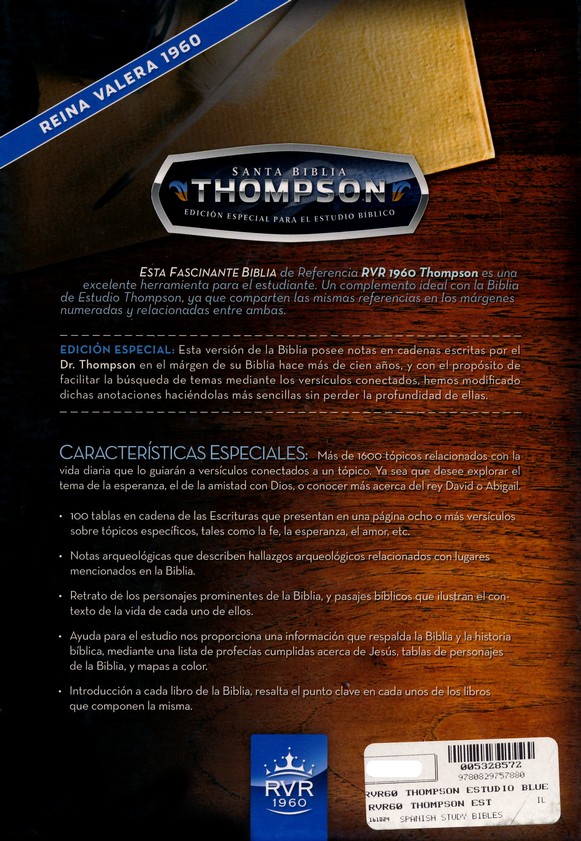 Santa Biblia Thompson RVR 1960, Piel Fabricada, Azul - Marrón - Imagen 10