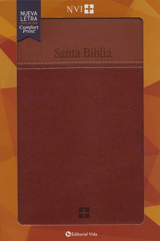 NVI Biblia Letra Grande - Imitación Piel Duo Tono - Café - Imagen 2