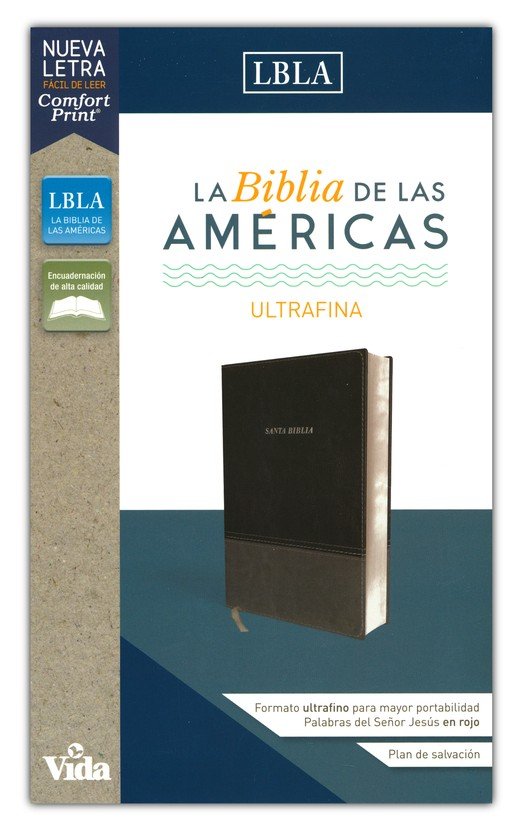 LBLA Santa Biblia Ultrafina Imitación Piel Negro - Imagen 3