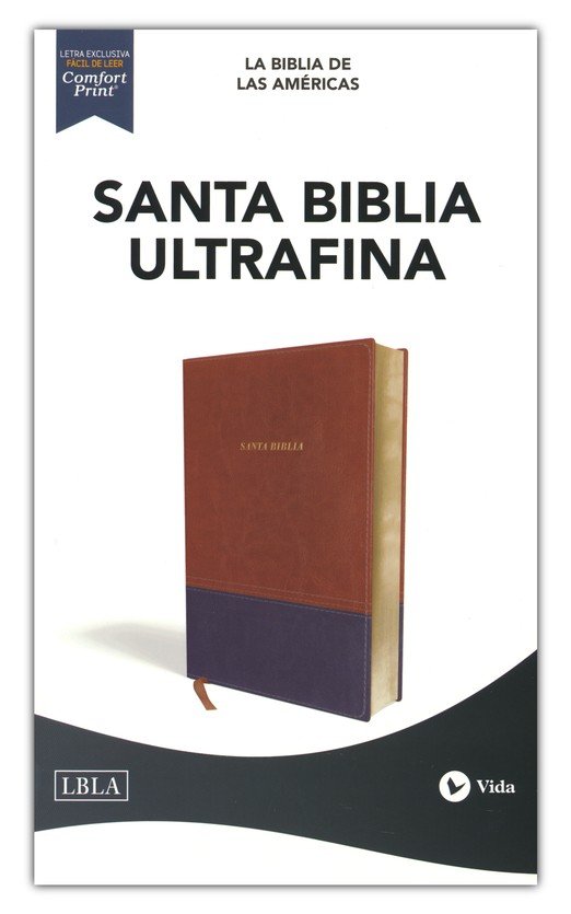 LBLA Santa Biblia Ultrafina Imitación Piel Café - Imagen 2