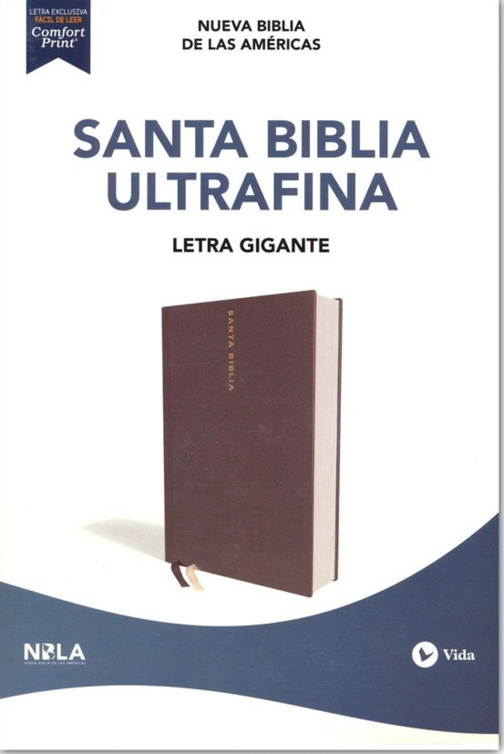 NBLA Santa Biblia Ultrafina Letra Gigante Tapa Dura, Tela, Gris
