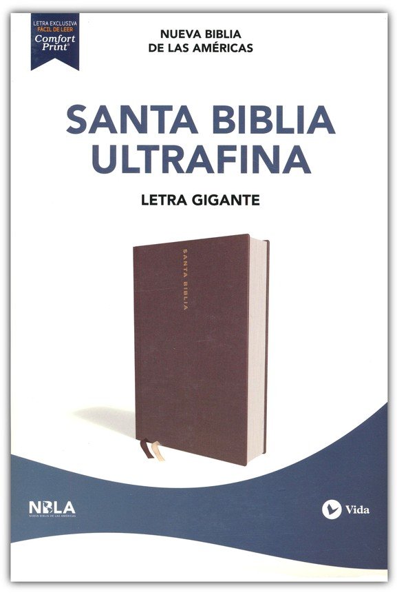 NBLA Santa Biblia Ultrafina Letra Gigante Tapa Dura, Tela, Gris - Imagen 2