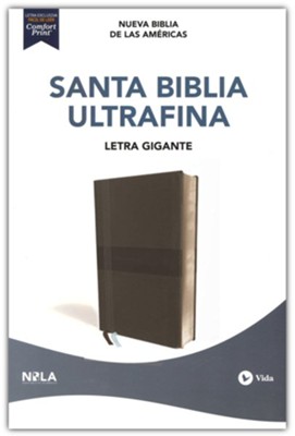 NBLA Santa Biblia Ultrafina Letra Gigante Imitación Piel Negra - Imagen 2