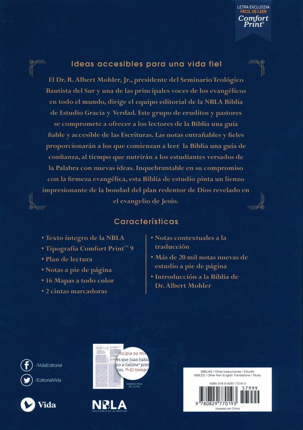 Biblia de Estudio NBLA Gracia y Verdad, Imitación Piel Azul Marino - R. Albert Mohler Jr. - Imagen 11