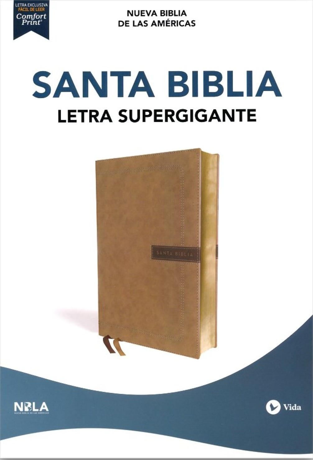 NBLA Santa Biblia Letra Supergigante Imitación Piel, Beige