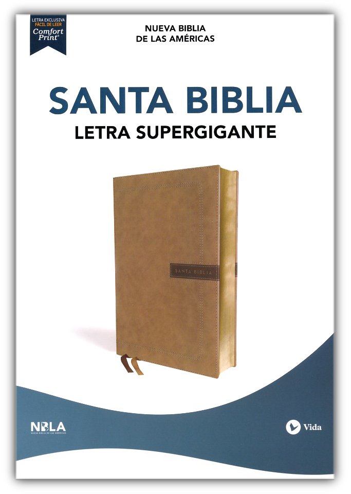 NBLA Santa Biblia Letra Supergigante Imitación Piel, Beige - Imagen 3