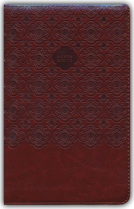 RVR60 Santa Biblia Compacta Letra Grande Imitación Piel Café con Cierre - Imagen 4
