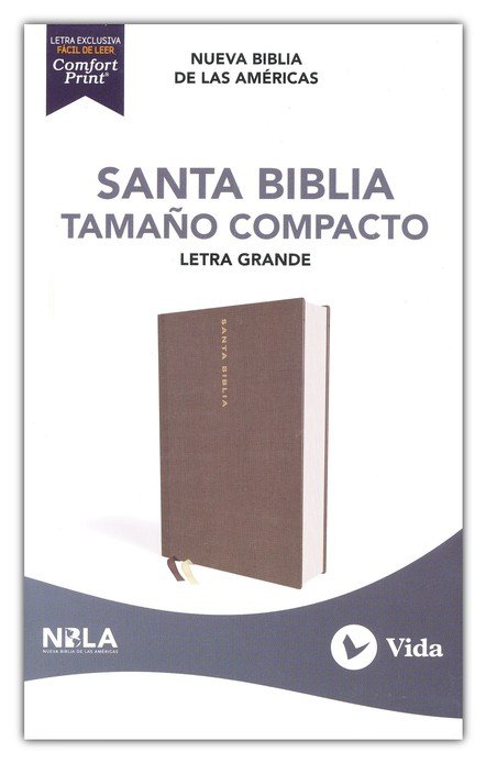 NBLA Santa Biblia Letra Grande Tamaño Compacto, Tapa Dura, Tela, Gris - Imagen 3