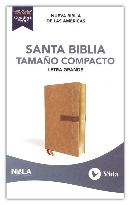 NBLA Santa Biblia Letra Grande Tamaño Compacto, Imitación Piel, Beige - Imagen 2