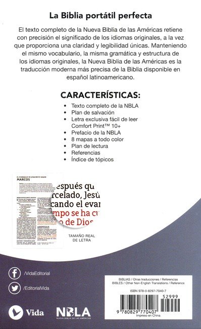 NBLA Santa Biblia Letra Grande Tamaño Compacto, Imitación Piel, Beige - Imagen 10