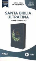 NBLA Santa Biblia, Letra Grande, Tamaño Compacto, Imitación Piel, Azul Marino con Cierre